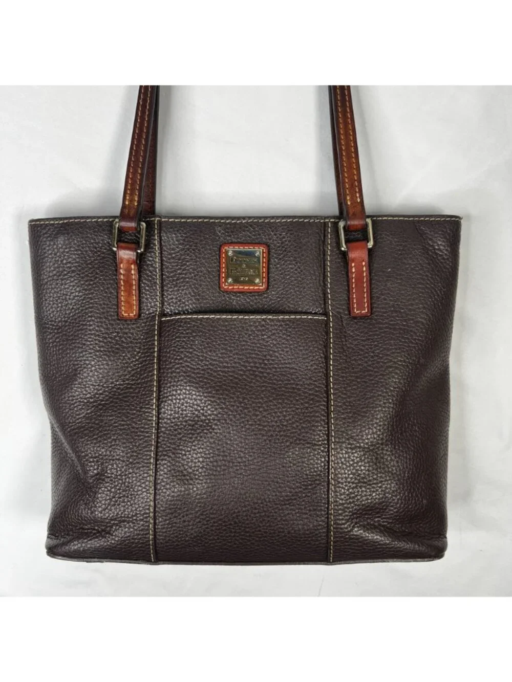 Dooney and Bourke Pebble Grain Small Lexington Shoulder Shopper Bag Dark Brown